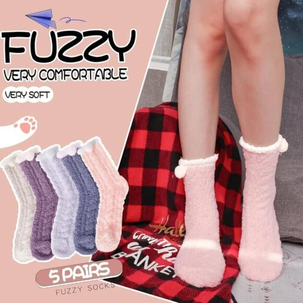 EBMORE Womens Fuzzy Slipper Socks Cozy Plush Warm Cabin Socks Size 5-10